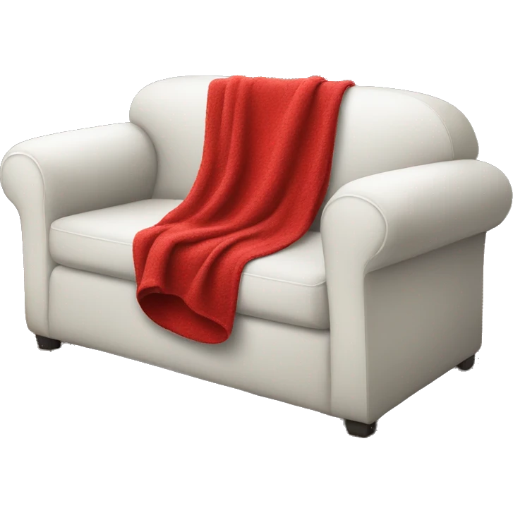 white couch with red blanket emoji