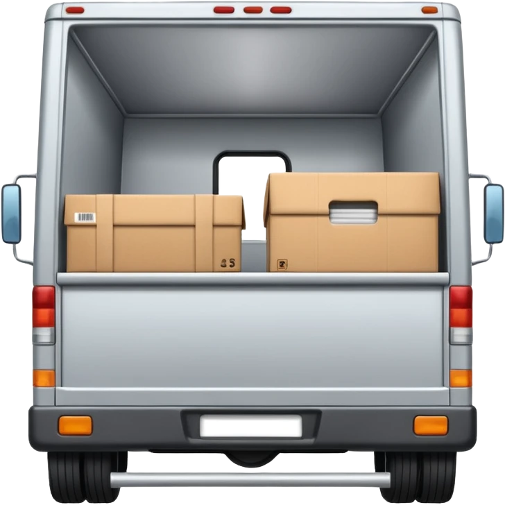 emoji of delivery truck with empty open cargo area emoji