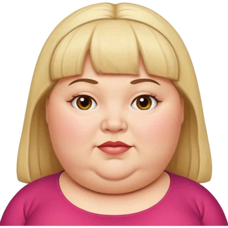 fat lady with double chin and bangs emoji