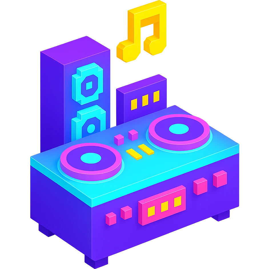 Сделай светящуюся DJ-установку emoji