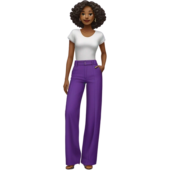 Realistic isolated pair of high waist long wide leg dressy casual pants in purple emoji