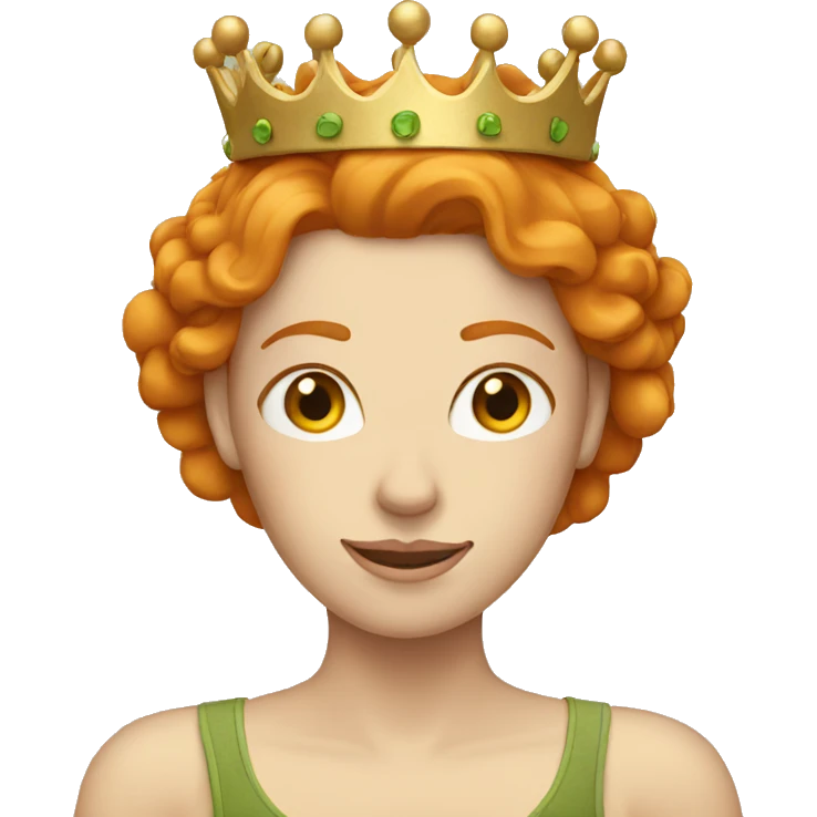 Ginger woman with a crown emoji