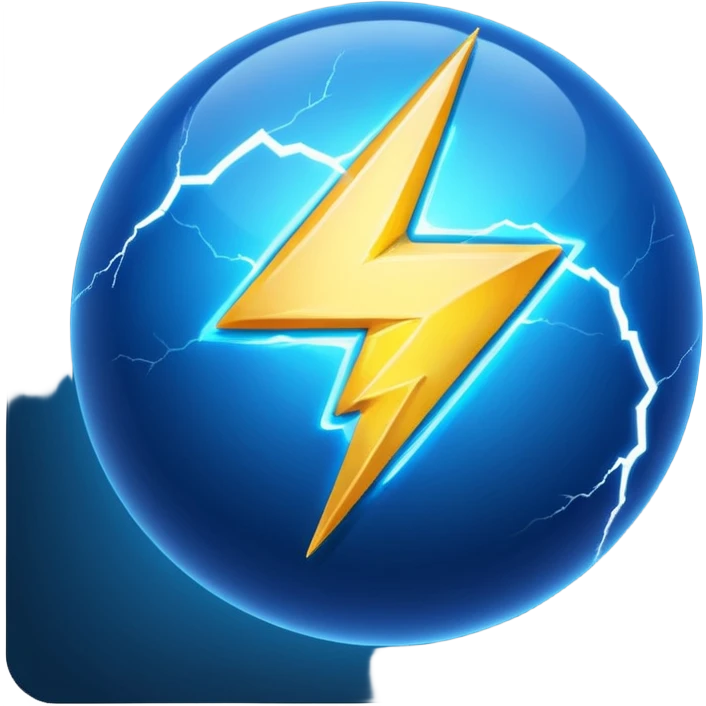 Lightning Ball  in a blue color with no symbol on it just pure energy   emoji