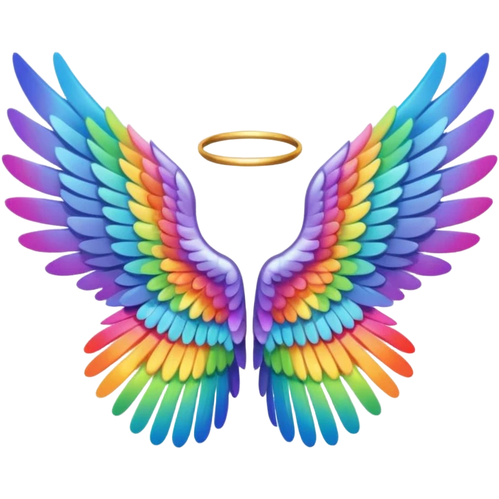  tiny rainbow angel wings. cute Tony left and right rainbow angel wings. Only wings. emoji