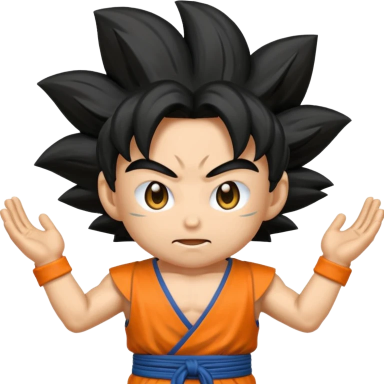 Emoji San goku plus petit niveau image , concentrer comme avant un combat contre un adversaire, maintenant fais moi un emoji que je peux utiliser pour Instagram  emoji