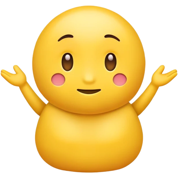 A yellow emoji with no torso shrugging  emoji
