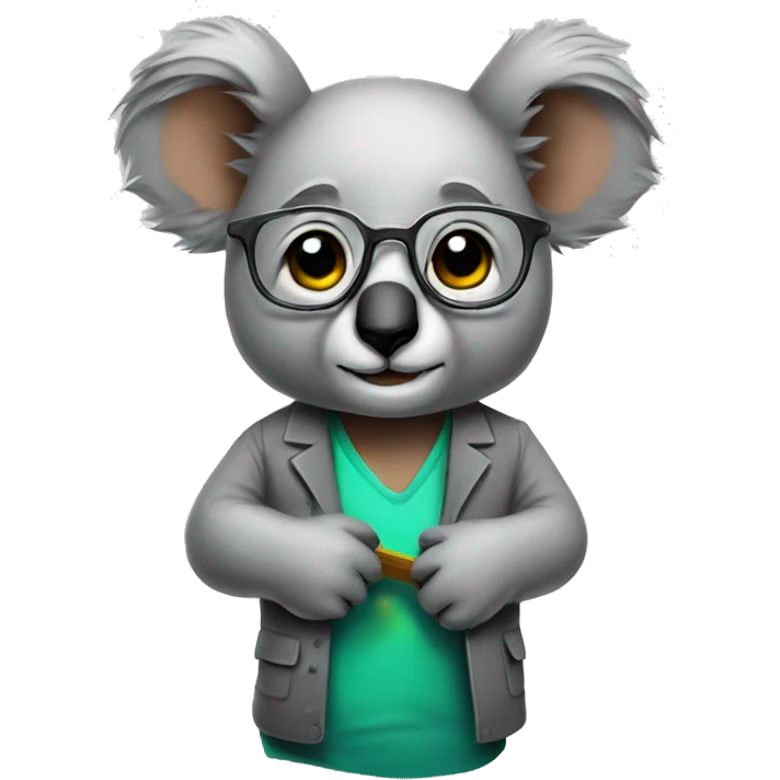 intelligent mathematician koala man emoji