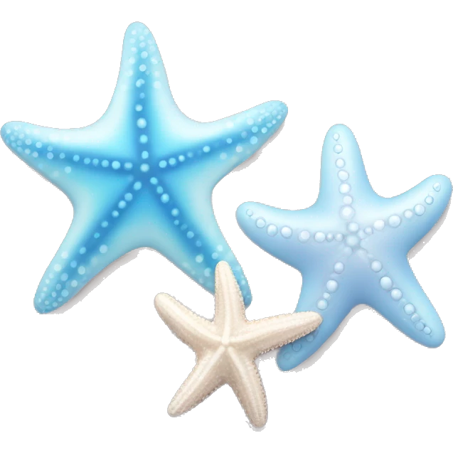 starfish shells one pastel blue and one a pearly white  emoji