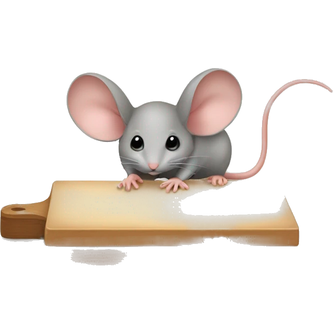 Small mouse with a board in that board write “shundan eali” emoji
