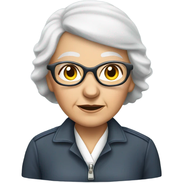 Old lady, flying airplane emoji