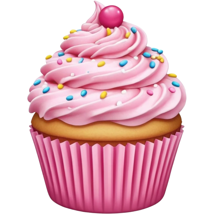 Cupcake with pink icing emoji