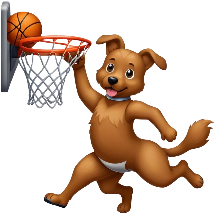 Dog dunking basketball  emoji
