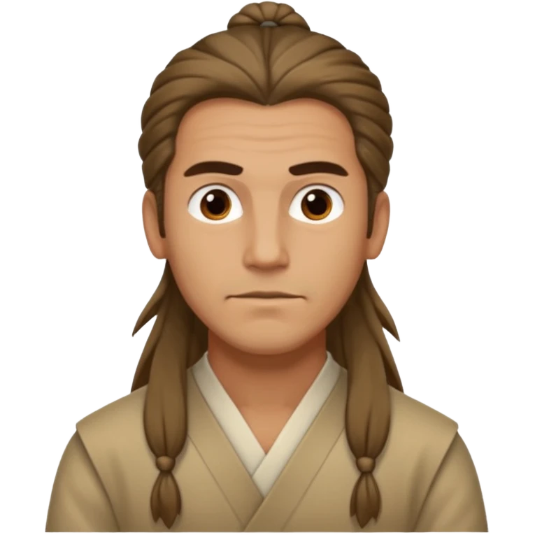 homme cheveux long attaché emoji