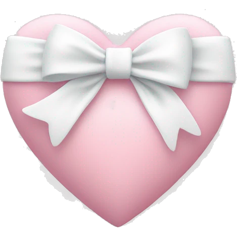 Pastel pink heart with white bow emoji