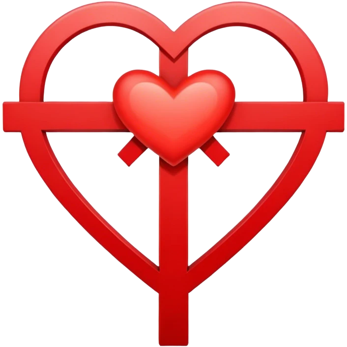 A good cross inside a red heart outline  emoji