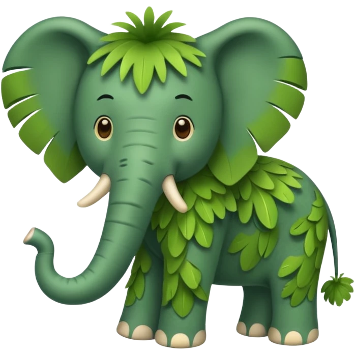 Green Feathered elephant emoji
