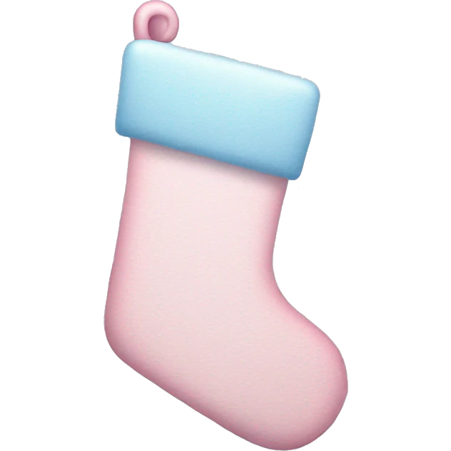 pastel blue and pastel pink christmas stocking emoji