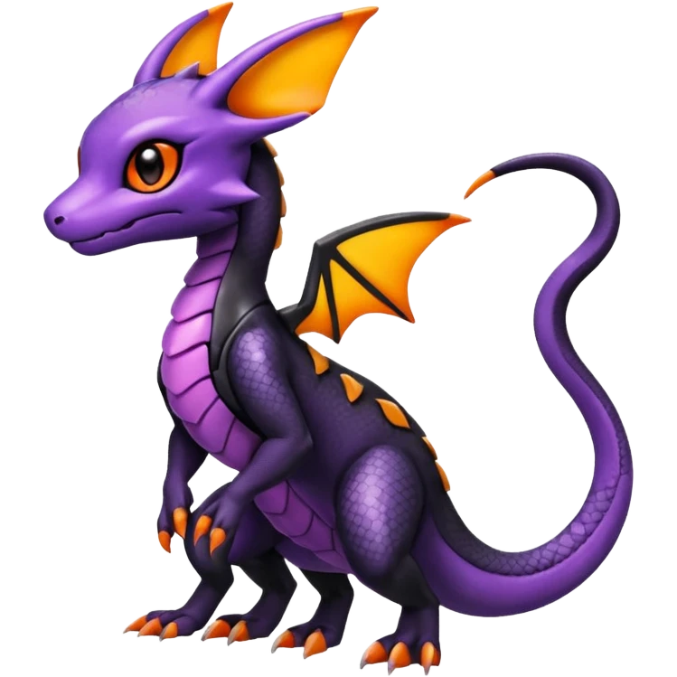 Cute Shiny Guilmon-Salandit-Umbreon-Fakémon-hybrid-creature (full body)  emoji