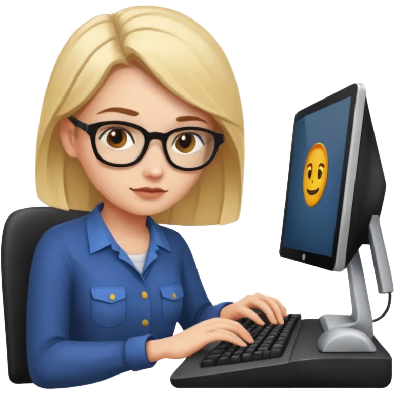 female web developer at computer emoji