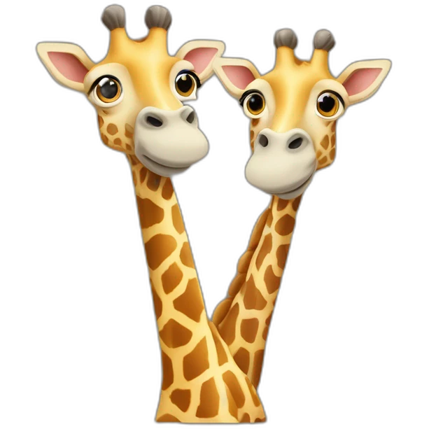 Deux girafes qui forment un coeur avec leurs cous emoji