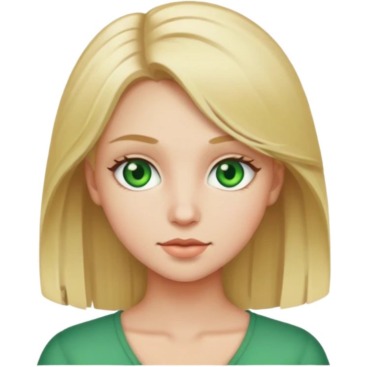 A girl with blonde hair and green eyes emoji