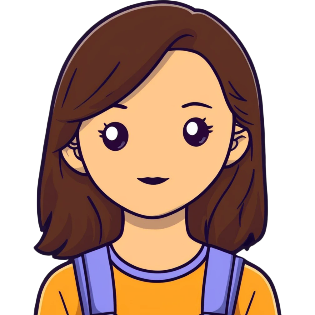 light skin brown girl with long dark brown hair and dark brown eyes emoji