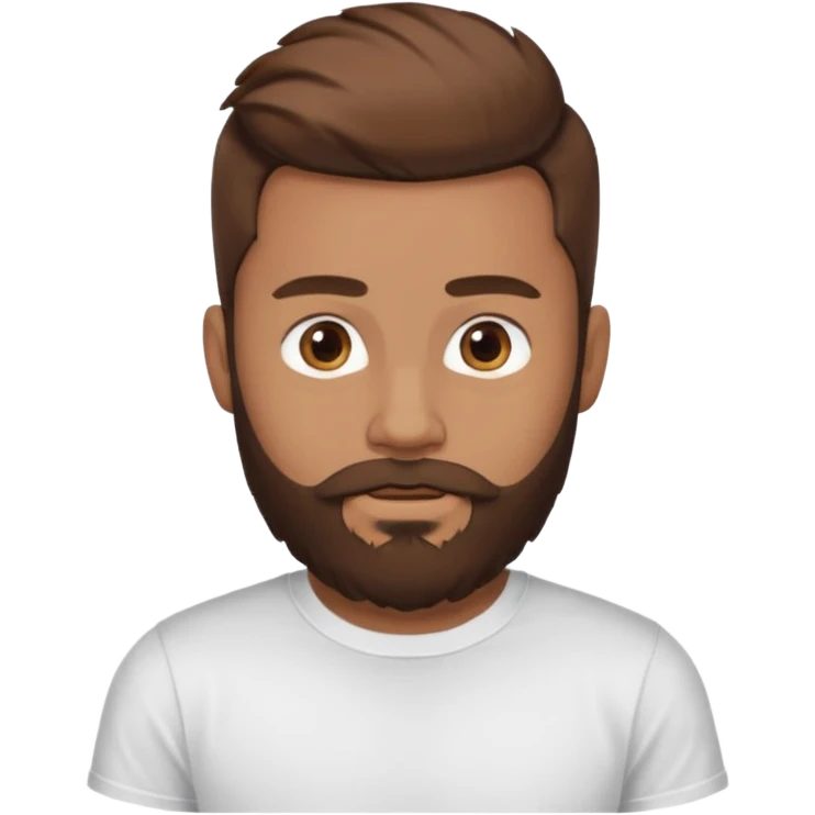 Junge, mit T-Shirt, wo drauf Sadik steht mit Bart und braune Haare emoji