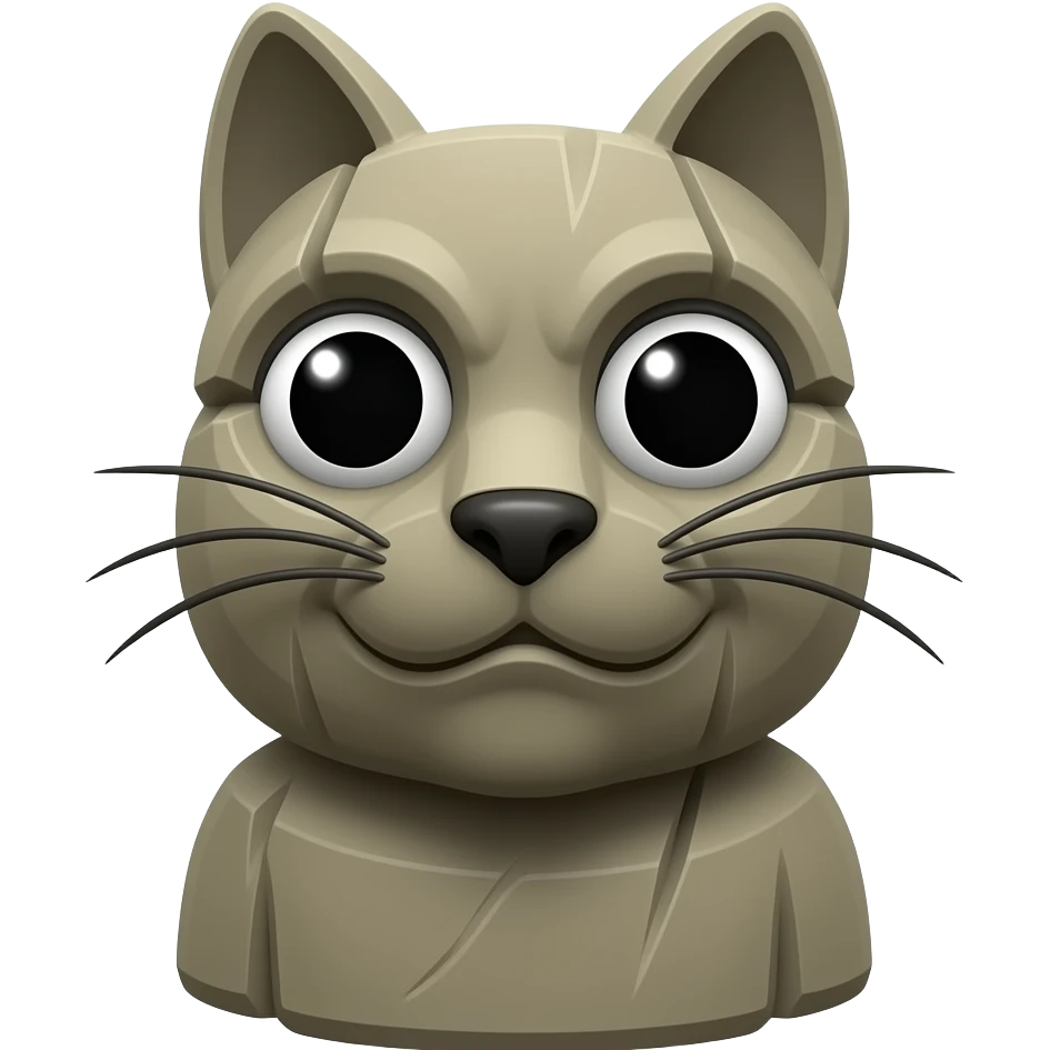 stone totem pole cat face emoji
