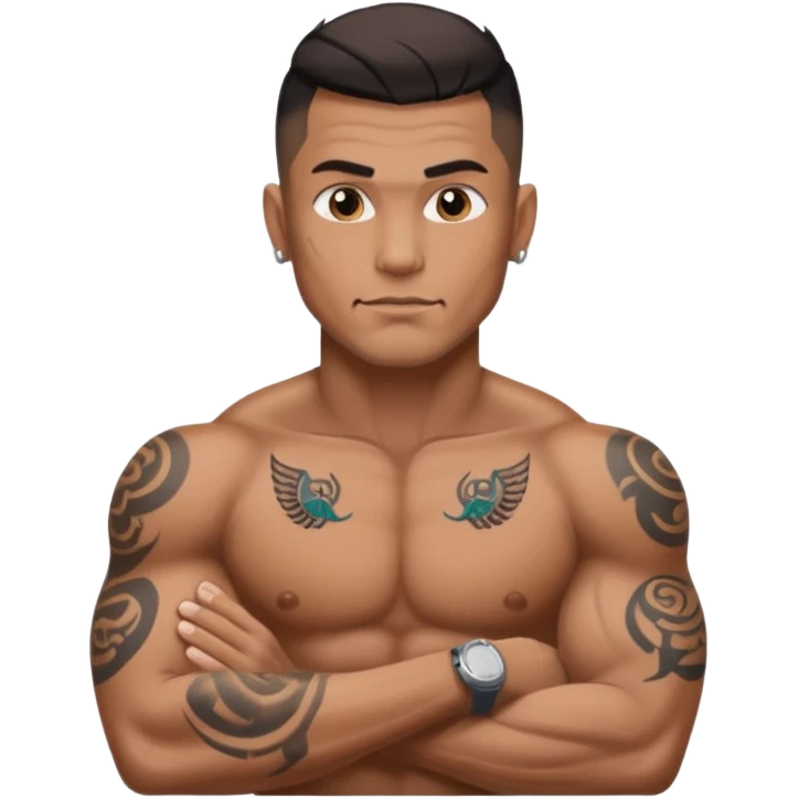 men body fill with tatoos emoji