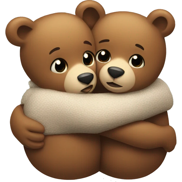 two bears hugging each other brother and sister cozy emoji