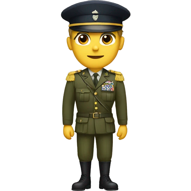 A guy wih a military dress emoji