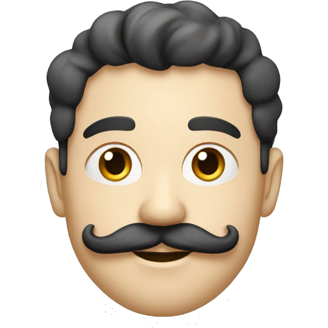 garcon blanc avec des bouclettes noires et une moustache  emoji
