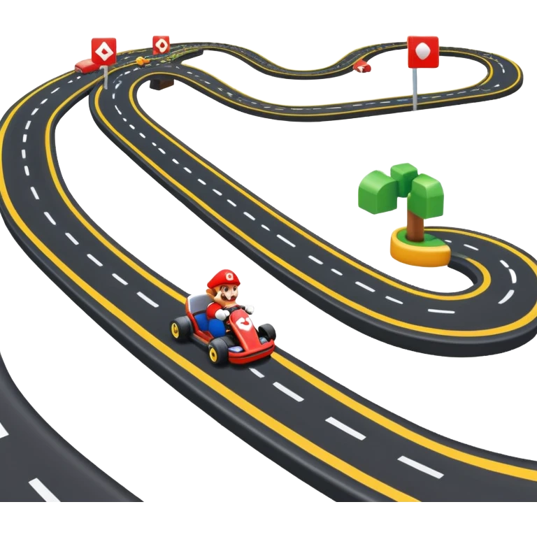 Mario kart lane going across horizontally  emoji