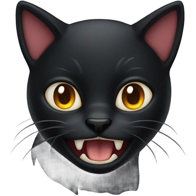 Hissing black cat emoji
