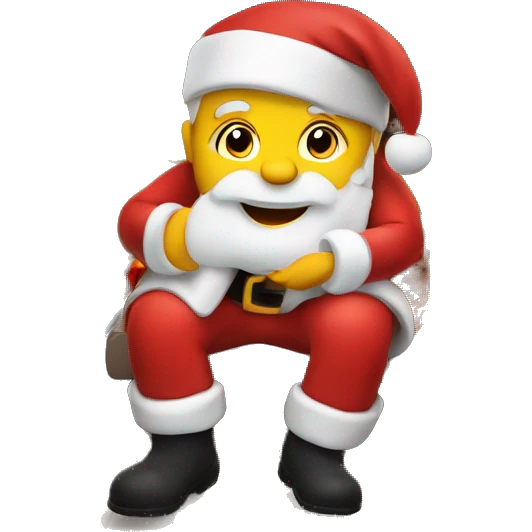 Santa Claus coming out of the fireplace emoji