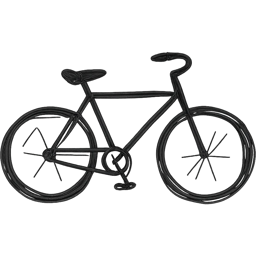 hand drawn outlined icon of a bicycle, no fill emoji