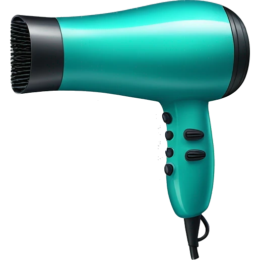 Realistic isolated teal hair dryer emoji