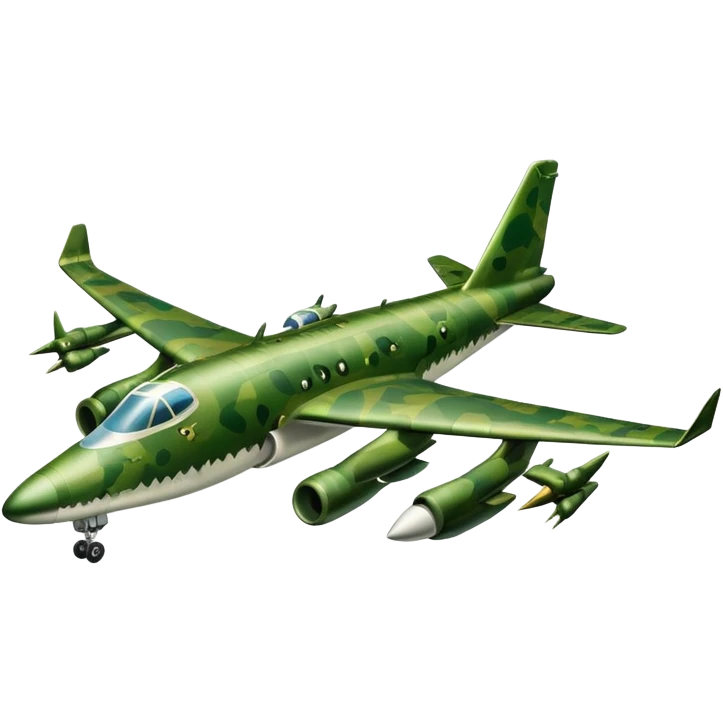 military airplane with a crocodile head dropping bombs emoji