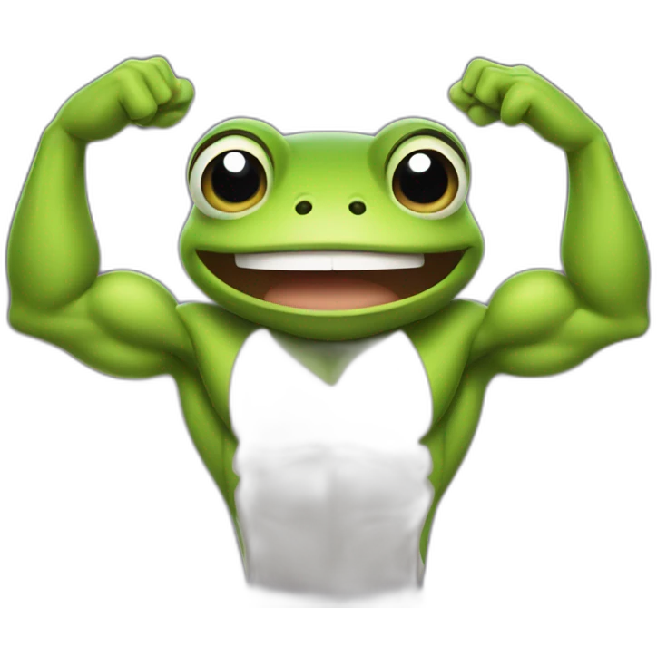 frog flexing muscle emoji
