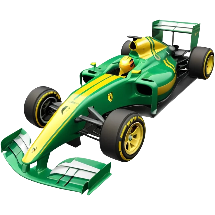 green and yellow ferrari f1 car emoji