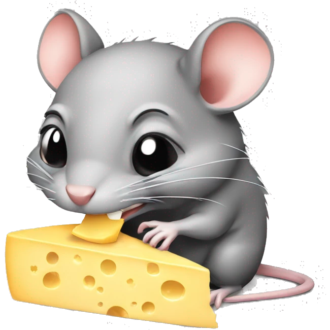 Rat eating cheese emoji