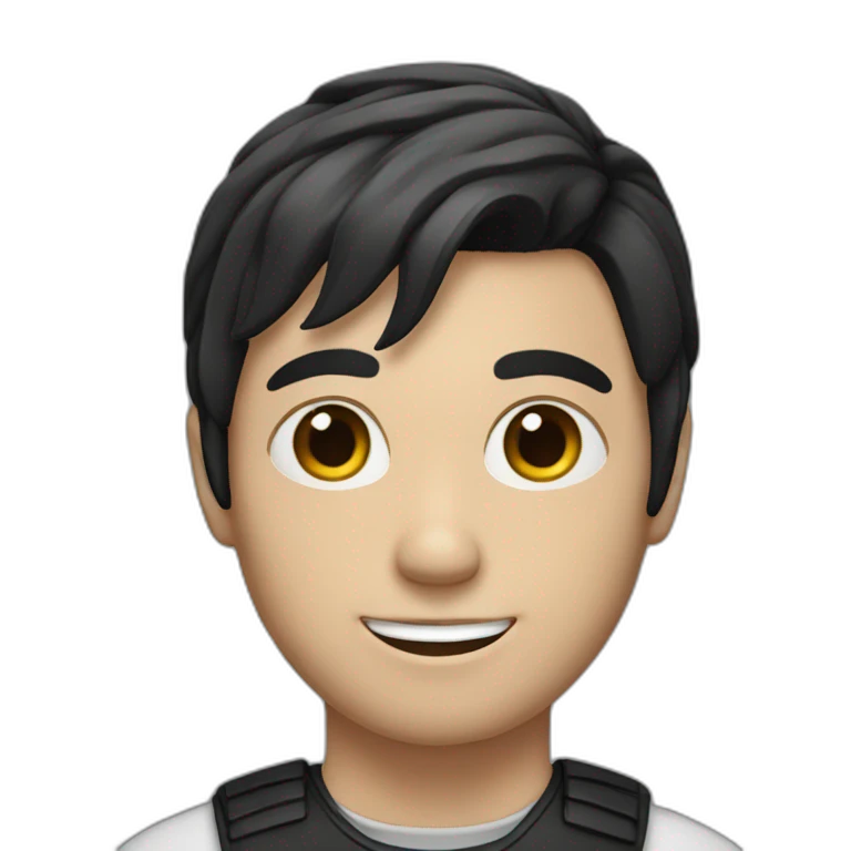 white man with dark hair and pony tail emoji