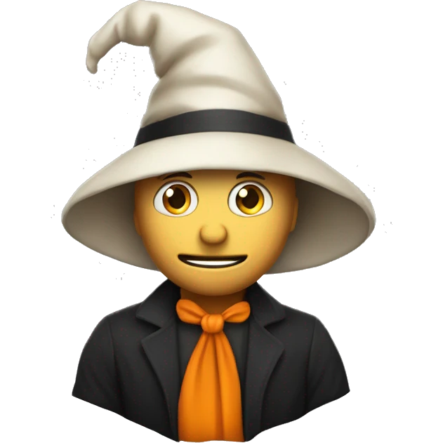 Solo la cabeza de Calabaza  de halloween con gorrito elegante con un espanta suegras emoji