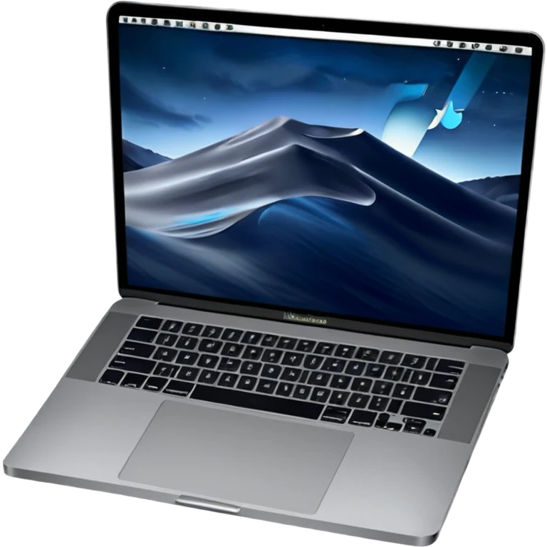 MacBook Pro open and facing forward minimal background emoji