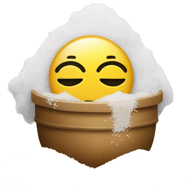 Smiley emoji and a pile of salt under emoji