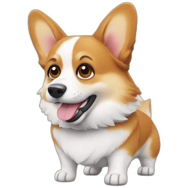 corgi with a phone emoji