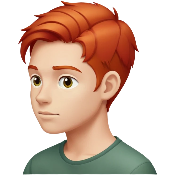 The side face of a red-haired boy emoji