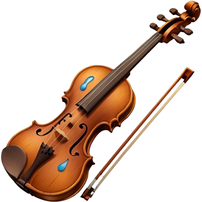 Violin with a sad face and tears emoji