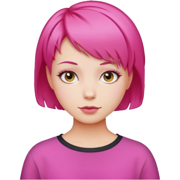 Девушка ярко розовые короткие волосы emoji
