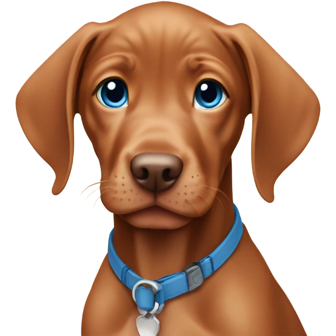 Viszla puppy with blue eyes emoji